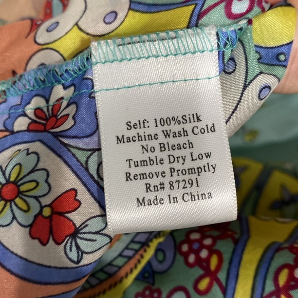 Johnny Was Multicolored Silk Floral Top - Picture 6 of 6